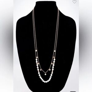 Gold Double Layer Howlite Necklace